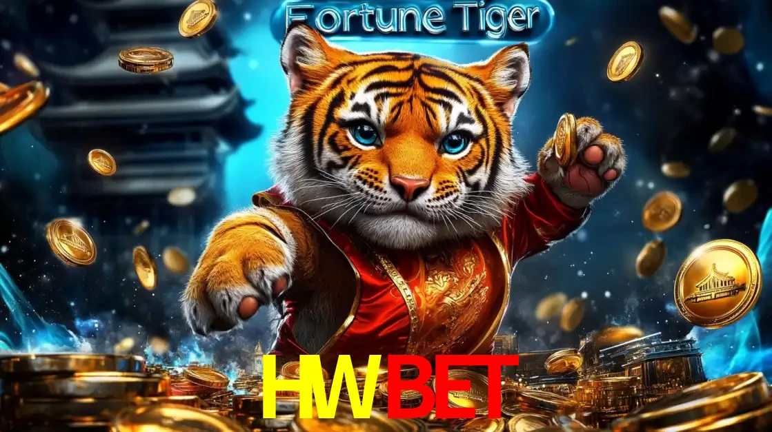 Imagem promocional do jogo de slot Fortune Tiger, com um tigre majestoso em traje tradicional cercado por uma fortuna em moedas de ouro, disponível agora no cassino HWBET.